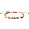 Natural Picture Jasper Braided Bead Bracelets PW-WGF95B2-05-1