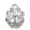 Brass Micro Pave Cubic Zirconia Pendants KK-D385-01P-01-1