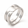 304 Stainless Steel Cuff Ring for Women RJEW-B027-16P-1