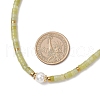 Round Shell Pearl & Natural Chinese Southern Jade Heishi Beaded Necklaces NJEW-JN05300-02-3