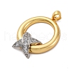 Brass Micro Pave Cubic Zirconia Pendants KK-V009-16G-2