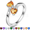 Heart 304 Stainless Steel with Cubic Zirconia Cuff Rings FS-WG2909F-31-1
