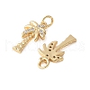 Brass Micro Pave Cubic Zirconia Pendants KK-F892-09G-2