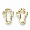 Brass Micro Pave Clear Cubic Zirconia Twister Clasps ZIRC-S067-121-NF-2