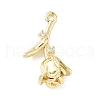 Brass Micro Pave Clear Cubic Zirconia Pendants KK-Z106-01G-03-1