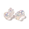 UV Plating Rainbow Iridescent Acrylic Beads PACR-M002-06D-5