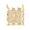 Brass Micro Pave Clear Cubic Zirconia Pendants KK-U064-04G-1