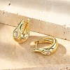 Teardrop Brass Micro Pave Clear Cubic Zirconia Hoop Earrings EJEW-D311-109G-4