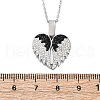 304 Stainless Steel Polymer Clay Rhinestones Wing Openable Pendant Necklaces for Women NJEW-Z065-14P-02-5