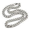 201 Stainless Steel Curb Chain Necklaces NJEW-Q336-12B-P-4