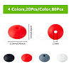 DICOSMETIC 2Bags 80Pcs Rondelle Food Grade Eco-Friendly Silicone Focal Beads SIL-DC0001-69A-2