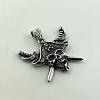 Cool Punk Style Stainless Steel Pirate Skull Head Necklaces for Men BD7162-5