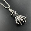 Skull Skeleton Hand Pendant Vintage Punk Stainless Steel Necklace Jewelry KH6935-1