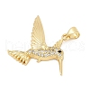 Brass Micro Pave Cubic Zirconia Pendants KK-U058-26G-2