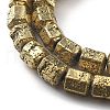 Electroplated Natural Lava Rock Beads Strands G-A251-A01-01C-3