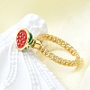 Brass Enamel Open Cuff Rings for Women RJEW-F179-08G-04-1