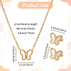 ANATTASOUL Stainless Steel Butterfly Jewelry Set SJEW-AN0001-56-2