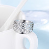 Flower Pattern Hollow Out 304 Stainless Steel Finger Rings FS-WGDCC5F-03-1