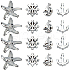 SUNNYCLUE 40Pcs 4 Styles Marine Theme Alloy Rhinestone Slide Charms FIND-SC0010-37-1