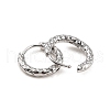 304 Stainless Steel Grooved Hoop Earrings EJEW-M218-01A-P-2