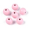 Spray Painted Round Natural Schima Wood Beads WOOD-A018-14mm-05-1