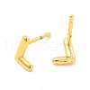 Brass Hollow Out Initial Letter Stud Earrings for Women EJEW-A044-01G-L-2