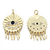 Brass Micro Pave Clear Cubic Zirconia Pendants ZIRC-S067-094-NF-2