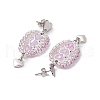 304 Stainless Steel Faceted Bicone Glass Beads Dangle Stud Earrings EJEW-WZ00437-02-4