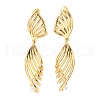 Line Brass Imitation Pearl Dangle Stud Earrings EJEW-M084-01G-2