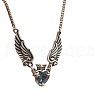 Alloy Colorful Rhinestone Angel Wing Heart Pendant Necklaces for Women FS-WGA620E-01-5
