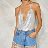 Alloy Aluminum Vest Sequin Halterneck Tops FS-WG449EE-02-1