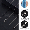 Anti-Tarnish Beebeecraft 2Pcs Trendy Unisex Rhodium Plated 925 Sterling Silver Cable Chains Necklaces Set STER-BBC0006-14B-4