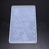 Rectangle with Butterfly & Word Pattern Notebooks Making Silicone Molds DIY-TAC0011-08-2