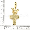 Rack Plating Brass Micro Pave Clear Cubic Zirconia Pendants KK-Z067-03G-03-3