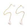 Natural Pearl Earrings for Women EJEW-E303-01G-1