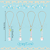 Teardrop Glass & Acrylic Flower Car Mirror Pendant Decorations HJEW-DR00051-2