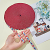 Polyester Jacquard Flower & Heart Ribbon OCOR-WH0070-126-3