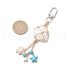 Braided Nylon Thread & Natural Shell Pendant Decorations HJEW-TA00342-02-3