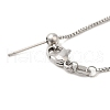 Non-Tarnish 304 Stainless Steel Box Chain Necklace for Women NJEW-G104-05P-3