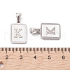 304 Stainless Steel Pave Shell Pendants STAS-G327-01P-K-3