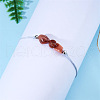Natural Carnelian Chip Beads Braided Bead Bracelets for Men Women WGC996D-07-2