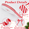 25 Yards Christmas Striped Polyester Grosgrain Ribbon OCOR-WH0090-96-4