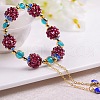 Round Natural Garnet Beads Braided Bead Bracelets FS-WG529DA-01-2