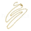 Brass Textured Cable Chain Necklaces NJEW-M108-34G-2