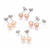Pearl Ball Stud Earrings EJEW-Q701-01A-01-2