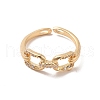 Brass Micro Pave Cubic Zirconia Open Cuff Rings RJEW-R146-07A-KCG-3