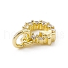 Brass Micro Pave Clear Cubic Zirconia Charms ZIRC-F132-55G-3