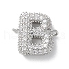 Brass Micro Pave Cubic Zirconia Letter Links KK-I717-04B-P-1