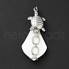 Natural White Shell Pendants SSHEL-G025-02P-2