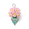 Glass Seed Beaded Flowerpot Pendants PALLOY-MZ00520-05-1